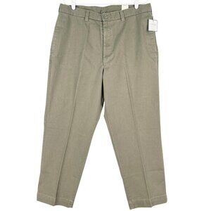 St. Johns Bay Men Vintage Casual Taupe Pants W38 L29 Relaxed Fit 100% Cotton NWT